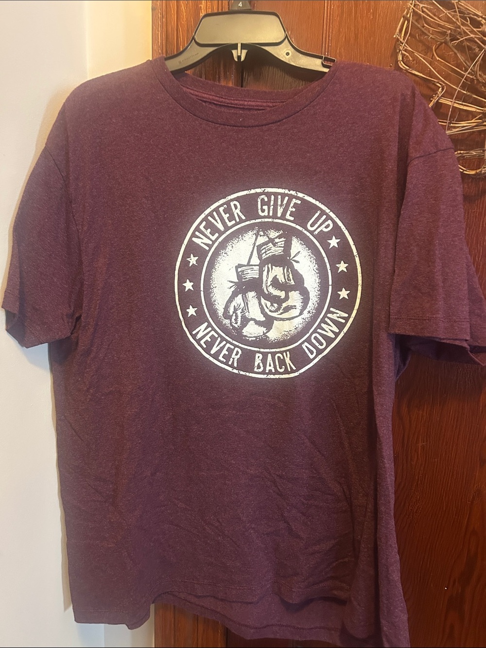 Sonoma Men's Purple 'Never Give Up' Graphic Short Sleeve Tee